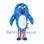 Blue Dolphin Mascot Costume with White Stars and Red Striped Pants