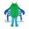 Green Crab Mascot Costume with Blue Claws and Legs