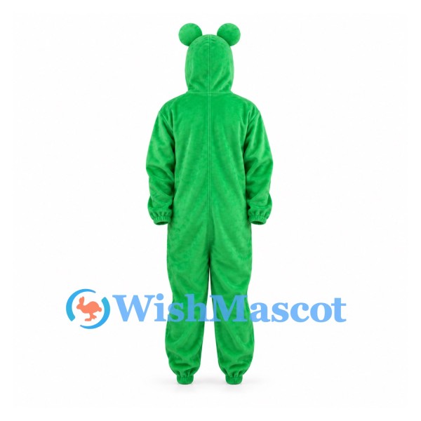 Frog Mascot Costume in Green with Hooded Head