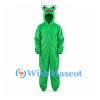 Frog Mascot Costume in Green with Hooded Head