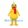 Duck Mascot Costume in Yellow with Goggles and Red Scarf