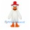 Duck Mascot Costume in White with Red Top Hat