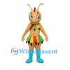 Ant Mascot Costume with Leaf Collar and Turquoise Boots