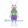 Ant Mascot Costume in Pink with Green Shirt and Medal