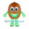 Potato Mascot Costume in Brown with Green Arms and Legs