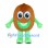 Potato Mascot Costume in Brown with Green Arms and Legs