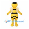 Bee Mascot Costume in Yellow and Black with Wings