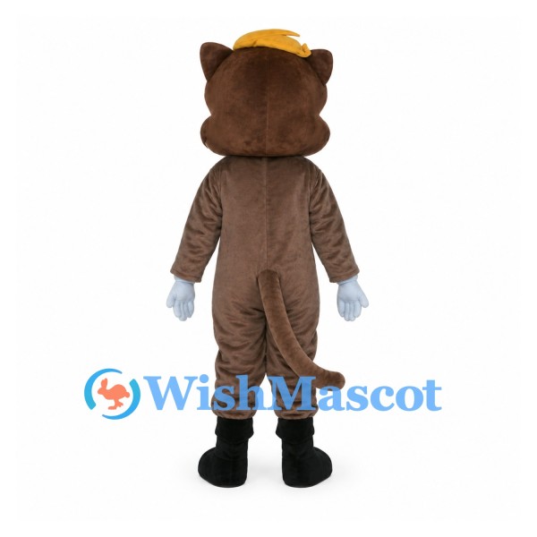 Monkey Mascot Costume in Brown with Yellow Cap