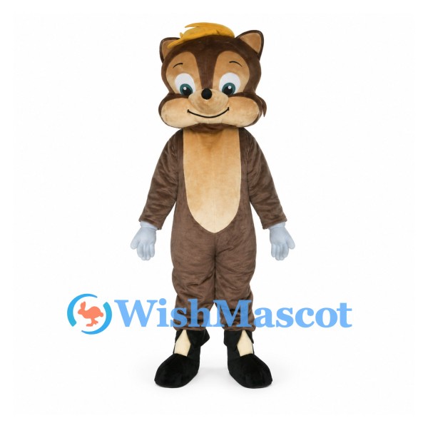 Monkey Mascot Costume in Brown with Yellow Cap