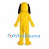 Dog Mascot Costume in Yellow with Black Ears