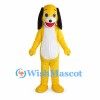 Dog Mascot Costume in Yellow with Black Ears