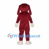 Dog Mascot Costume in Burgundy with White Belly