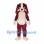 Dog Mascot Costume in Burgundy with White Belly