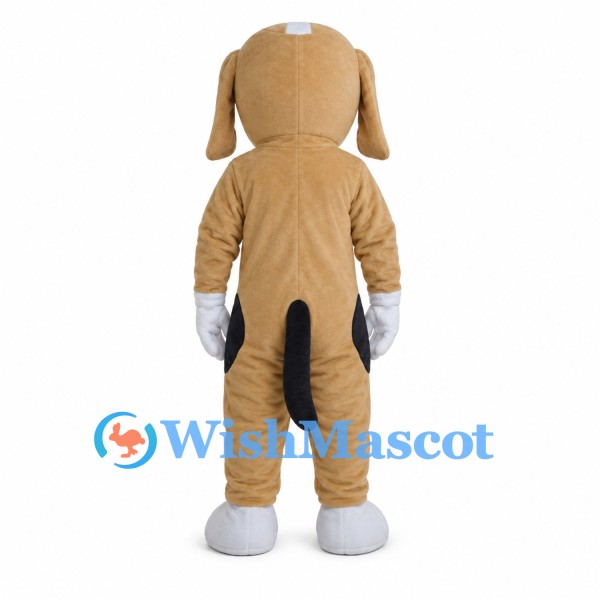 Dog Mascot Costume in Tan and White with Black Tail