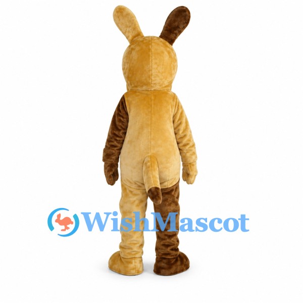 Rabbit Mascot Costume in Tan and Brown with Long Ears