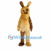 Rabbit Mascot Costume in Tan and Brown with Long Ears