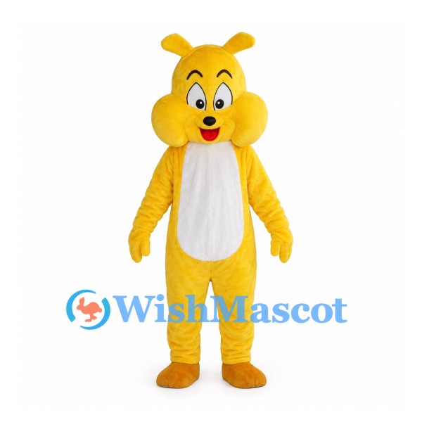 Rabbit Mascot Costume in Yellow with White Belly