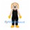Dog Mascot Costume with Black Overalls and Yellow Paws
