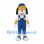Dog Mascot Costume in Blue Overalls and Cap