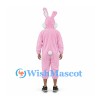 Rabbit Mascot Costume in Pink with Open Face Hood