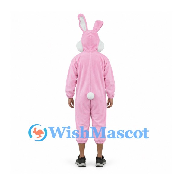 Rabbit Mascot Costume in Pink with Open Face Hood