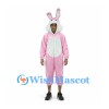 Rabbit Mascot Costume in Pink with Open Face Hood