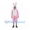 Rabbit Mascot Costume in Pink with Open Face Hood