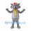 Cat Mascot Costume in Gray with Yellow Scarf and Hat