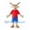 Goat Mascot Costume with Red Shirt and Blue Shorts