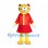Tiger Mascot Costume with Red Dress and Floral Jacket