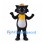 Cat Mascot Costume in Black with Yellow Scarf and Hat