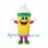 Drink Cup Mascot Costume in Yellow with White Cream Top