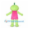 Alien Mascot Costume in Green with Pink Romper