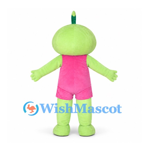 Alien Mascot Costume in Green with Pink Romper