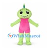 Alien Mascot Costume in Green with Pink Romper
