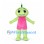 Alien Mascot Costume in Green with Pink Romper