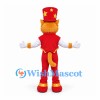 Nutcracker Mascot Costume with Red Uniform and Star Hat