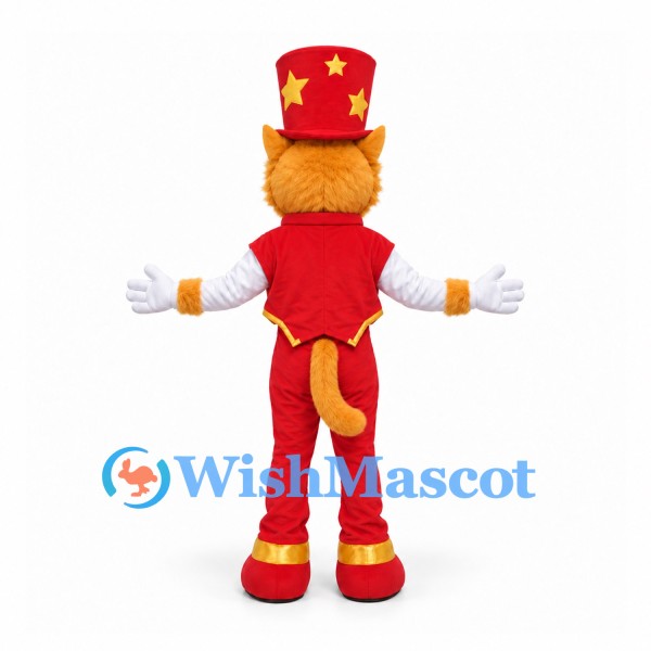 Nutcracker Mascot Costume with Red Uniform and Star Hat