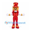 Nutcracker Mascot Costume with Red Uniform and Star Hat
