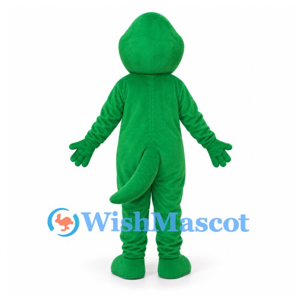 Dinosaur Mascot Costume in Green with Orange Belly
