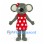 Koala Mascot Costume with Red Polka Dot Dress and Bow