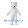Bear Mascot Costume in White with Round Ears