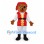Bear Mascot Costume with Red Pirate Vest and Eye Patch