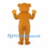 Bear Mascot Costume in Tan with Red Bow Tie