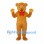 Bear Mascot Costume in Tan with Red Bow Tie