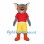 Wolf Mascot Costume with Red Goggles and Yellow Shorts