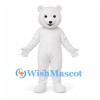 Bear Mascot Costume in White with Rounded Body