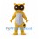 Raccoon Mascot Costume in Gold with Dark Eye Mask