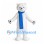 Bear Mascot Costume in White with Blue Scarf