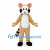 Raccoon Mascot Costume in Tan with Striped Tail